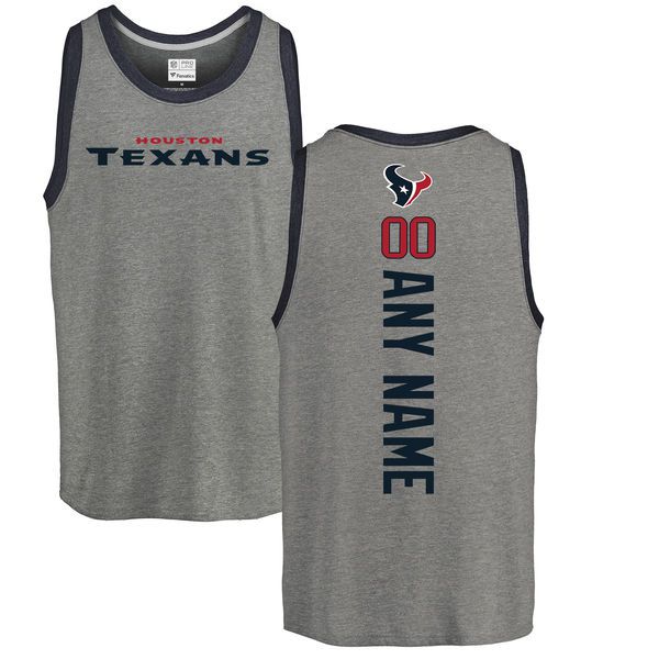 Men Houston Texans NFL Pro Line by Fanatics Branded Ash Personalized Backer Tri-Blend Tank Top T-Shirt